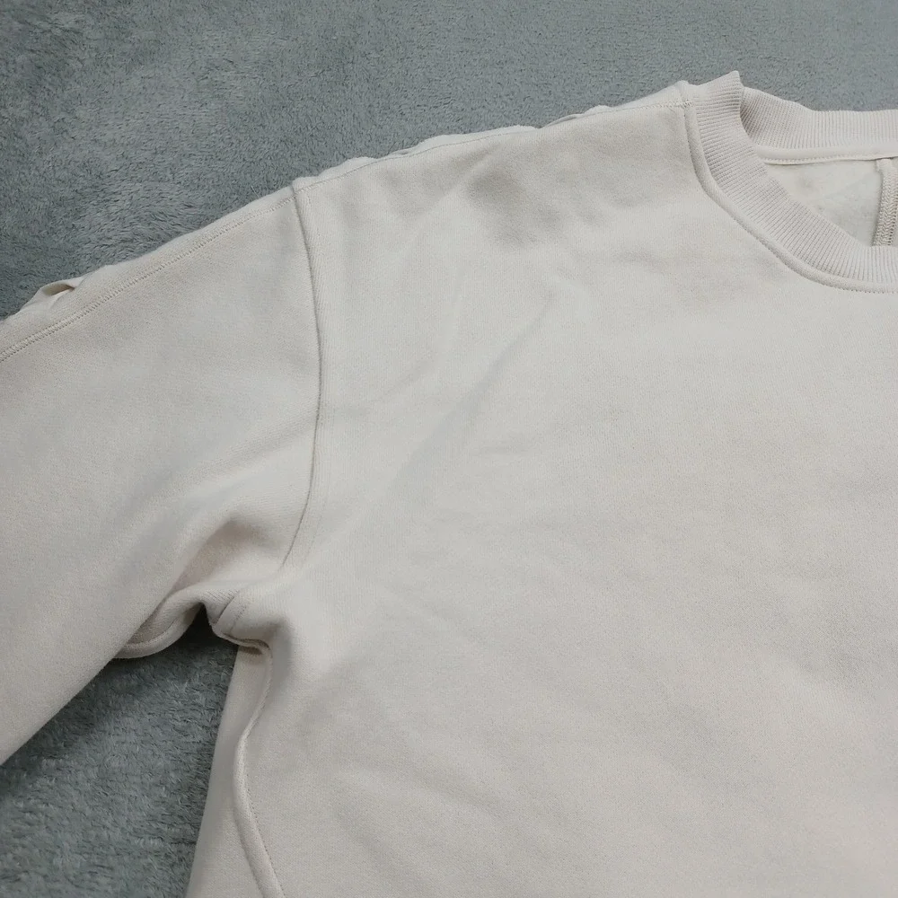 Lululemon Sweater Womens 6 Beige Braided Sleeve Pullover Fleece Casual Oversized